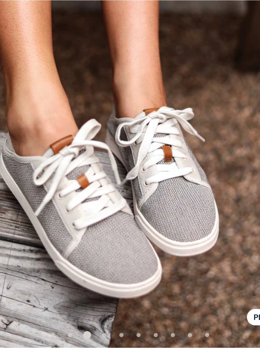 OluKai Pehuea Li Gray Knit Lace Up Casual Sneakers Women’s Size 7 and Size 8